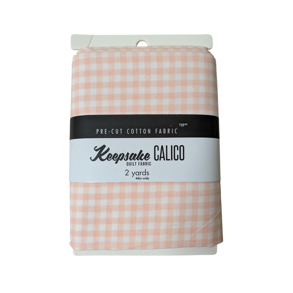 Keepsake Calico Pre-Cut Cotton Quilt Fabric 2 Yards 44in Wide Pink Gingham Check